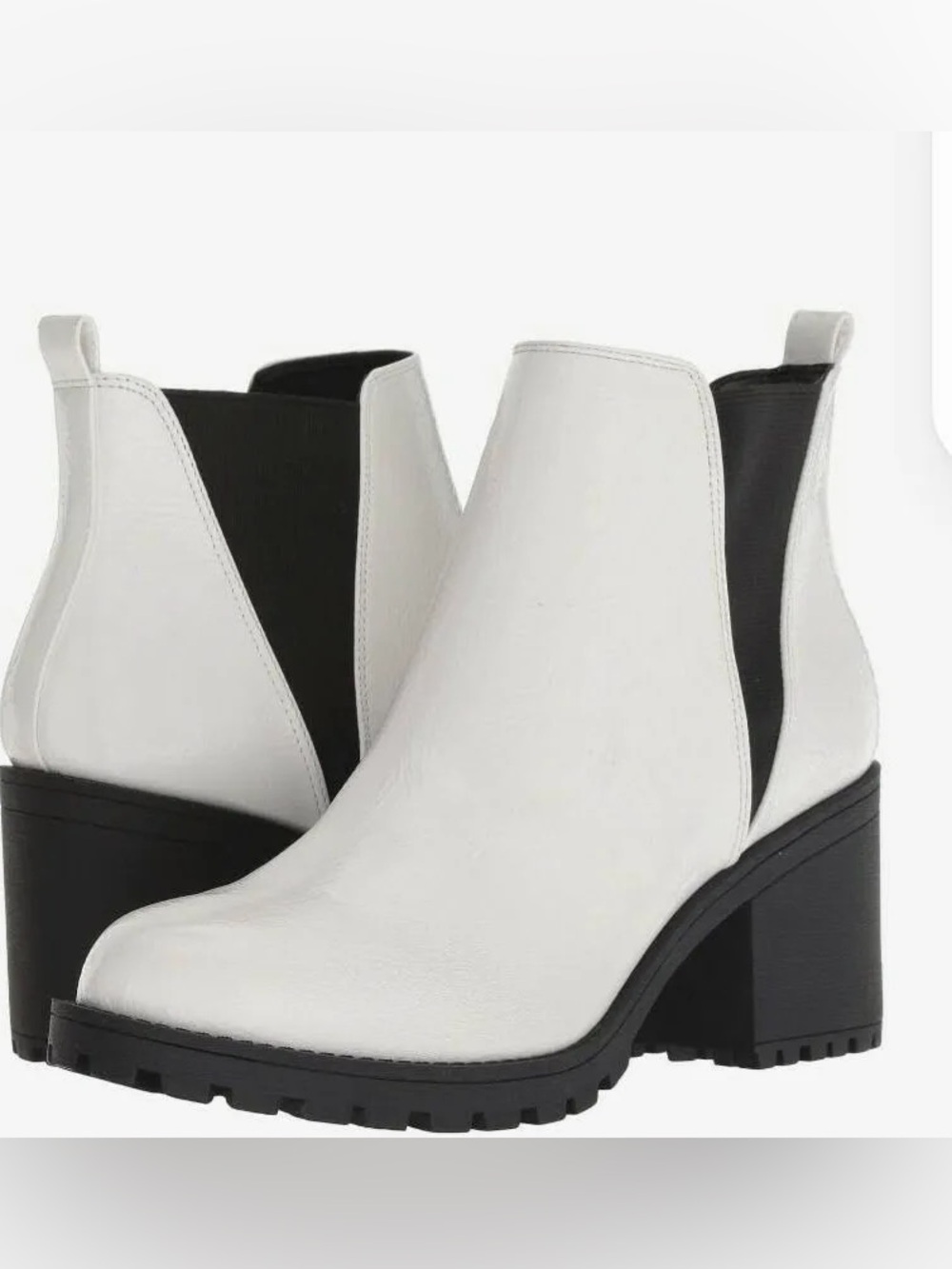 Dirty Laundry White Lisbon Boots with Black Sole